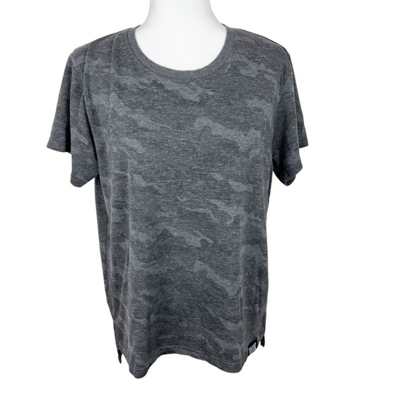 Tapout Shirt Women Large Grey Terry Knit Crew Neck Short Sleeve Tee - Picture 1 of 12